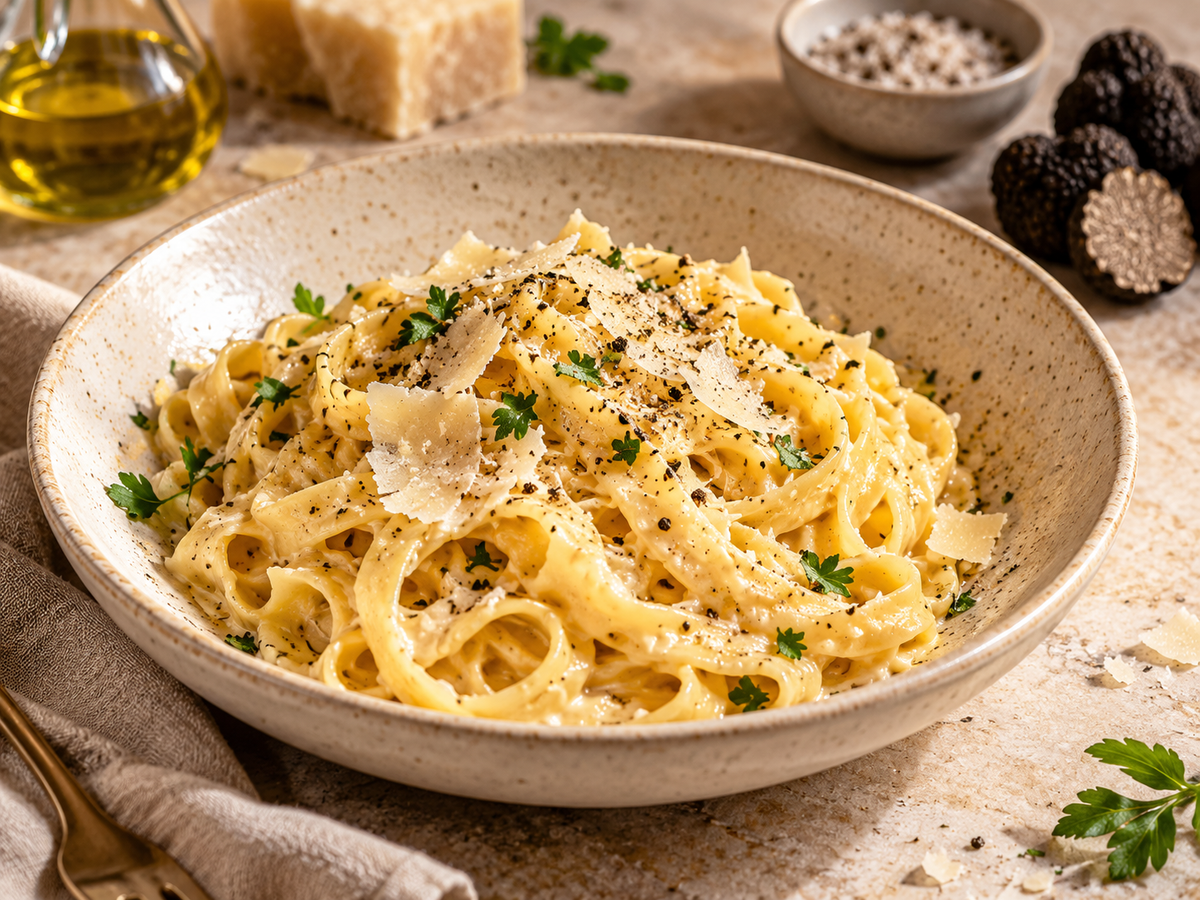 Cremige Trüffelpasta für 2 Personen